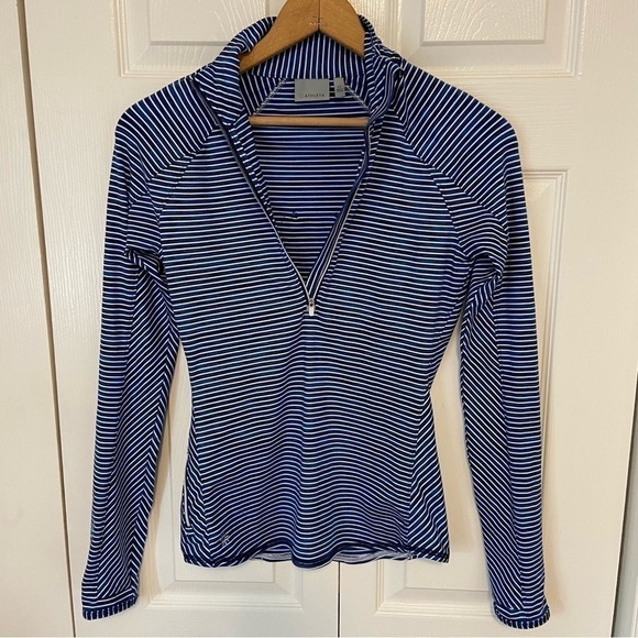 Athleta Running Half Zip Blue Lightweight Pullover Sweater Size XS - Picture 4 of 14